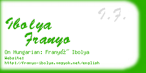 ibolya franyo business card
